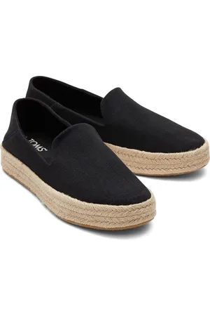 TOMS Carolina 100% Baumwolle Damen Schwarzespadrilles