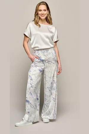 Mart Visser Aiden Print Hose Weiß / Marineblau