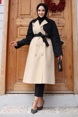 HERITA Trenchcoat mit verzierten Ärmeln