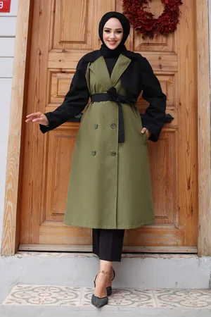 HERITA Trenchcoat mit verzierten Ärmeln