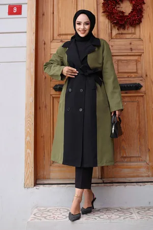 HERITA Vorderseitig verzierte Trenchcoat