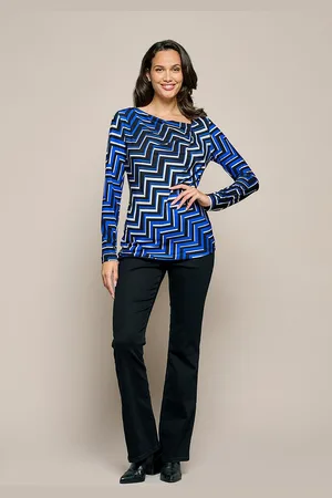 Mart Visser Caitlin Print Top Kobalt / Schwarz