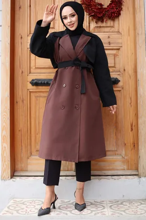 HERITA Trenchcoat mit verzierten Ärmeln