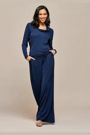 Mart Visser Ivy Palazzo-Hose Marineblau