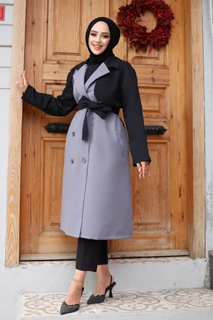 HERITA Trenchcoat mit verzierten Ärmeln
