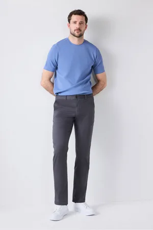 DS DAMAT Ds Damat Slim Fit Texturierte Seitliche Elastische Stretch-Chinohose mit Seitentaschen