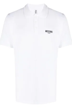 Moschino Swim Logo Weißes Poloshirt