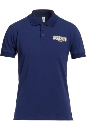 Moschino Marineblaues Poloshirt mit Swim Logo