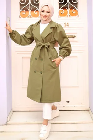 HERITA Gefalteter Schulter Trenchcoat