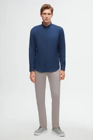 DS DAMAT Ds Damat Slim Fit Texturierte Seitliche Elastische Stretch-Chinohose mit Seitentaschen