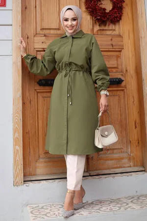 HERITA Verdeckter Knopfleisten-Trenchcoat