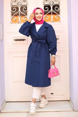 HERITA Gefalteter Schulter Trenchcoat