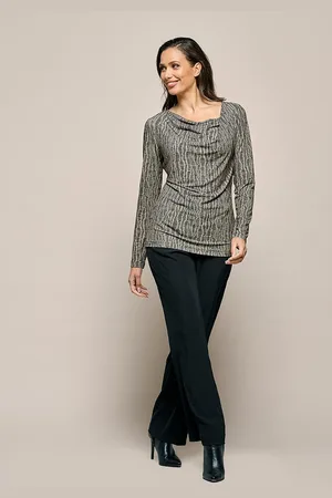 Mart Visser Caitlin Print Top Schwarz / Taupe