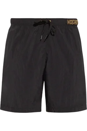 Moschino Schwarze lange Badeshorts mit -Metalllogo