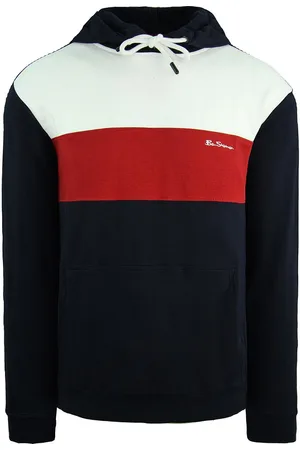 Ben Sherman Panelled Herren-Kapuzenpullover in Marineblau