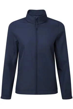 Premier Womens/Ladies Windchecker Recycled Printable Soft Shell Jacket (Navy)
