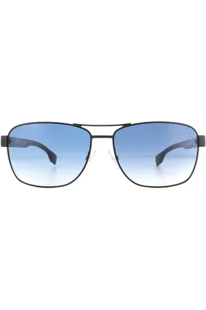 HUGO BOSS Rectangle Mens Matte Blau Gradient Sonnenbrillen