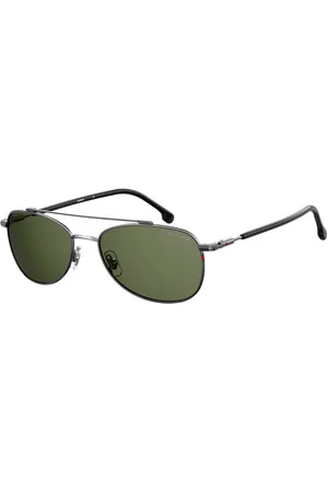 Carrera Oval Metall Herren Sonnenbrille Dunkel Ruthenium / Grün Polarisiert