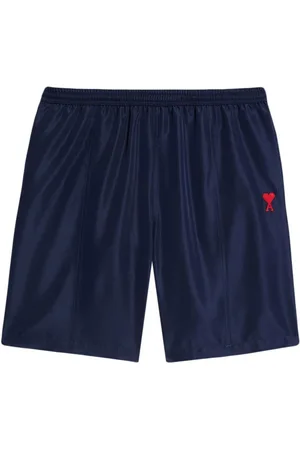 Ami Gesticktes Logo Badeshorts in Navy