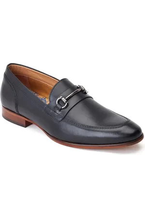 Base London Russo Leder Herren schwarze Mokassins