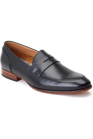 Base London Bruno Leder Herren schwarze Mokassins