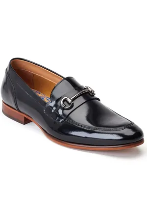 Base London Russo Leder Herren schwarze Mokassins