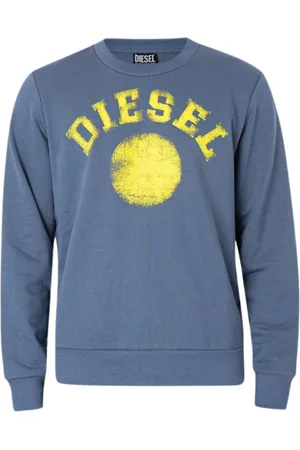 Diesel Distressed Dot Logo Blaues Sweatshirt