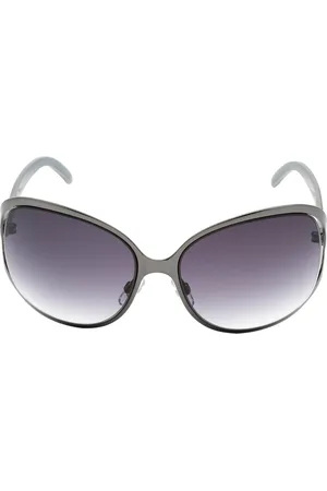 Calvin Klein Graue Sonnenbrille mit ovalen Gläsern von