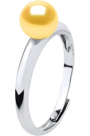 Diadema Rush Ring Verstellbar Süßwasserperle Rund 6-7 mm Gold 925