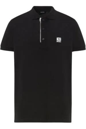Diesel T-Harry Schwarzes Poloshirt mit Reißverschluss