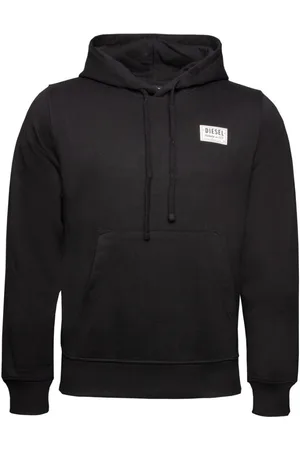Diesel Schwarzer Kapuzenpullover mit -Patch-Logo