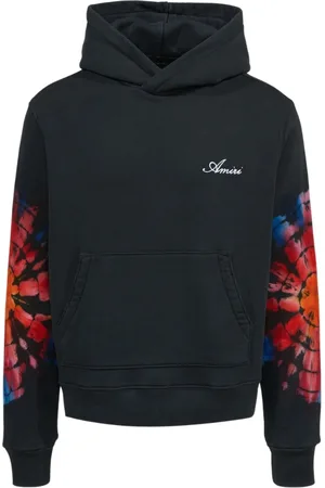 AMIRI Spot Tie Dye Sleeves Schwarzer Kapuzenpullover