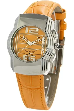Chronotech Quarz Analog Lederuhr mit Stahlgehause