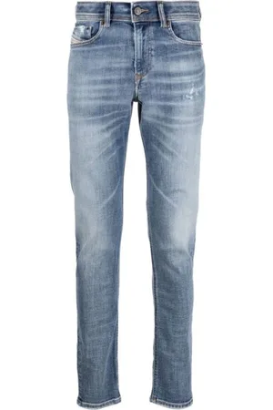 Diesel 1979 Sleenker Plain Light Blue verblasste Denim-Jeans