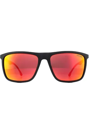 Carrera Rectangle Mens Matte Black Red Mirror Sonnenbrille