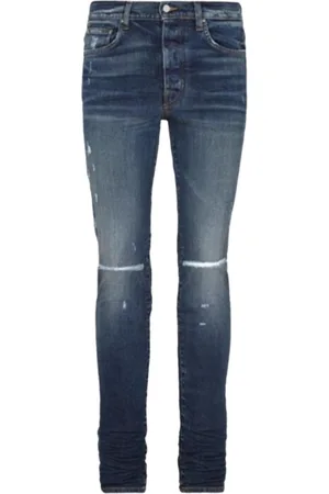 AMIRI Slim Fit Slash Deep Classic Blue Denim Jeans