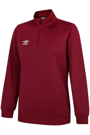 Umbro Womens/Ladies Club Essential Half Zip Sweatshirt (New Claret)