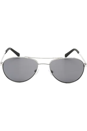 Calvin Klein Sonnenbrille mit schwarzen Gläsern und silbernen Gläsern