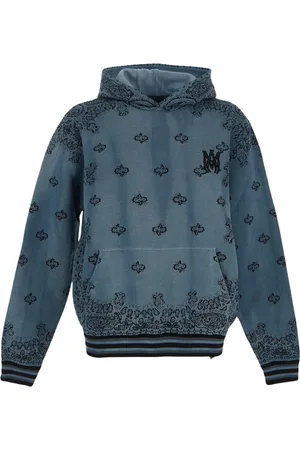 AMIRI Blauer Kapuzenpullover im Bandana-Basketball-Stil von