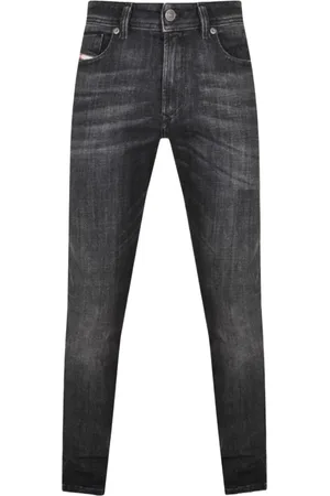 Diesel 1979 Sleenker Jeans aus verblasstem schwarzem Denim