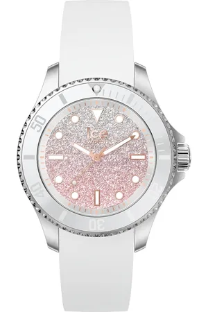 Ice-Watch Ice Watch Ice Steel - Lo White Pink Damen Armbanduhr 020371 - S