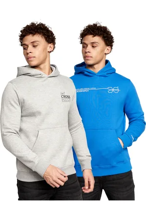 Crosshatch "Burmax" Kapuzenpullover für Herren (2er-Pack) ( /Grau)