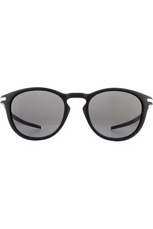 Oakley Round Mens Satin Black Prizm Gris Lunettes de soleil