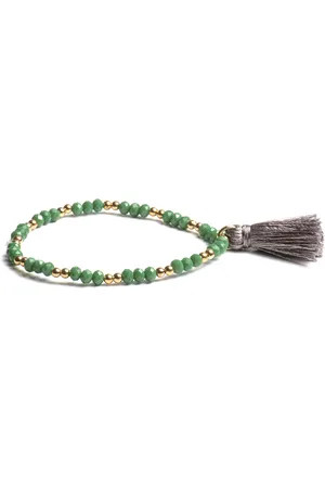 Luxenter Grüner Kristall Armband aus 18K Gelbgold - Adia