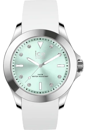 Ice-Watch Ice Watch Ice Steel - Classic - White Pastel Green Damen Armbanduhr 020381 - M