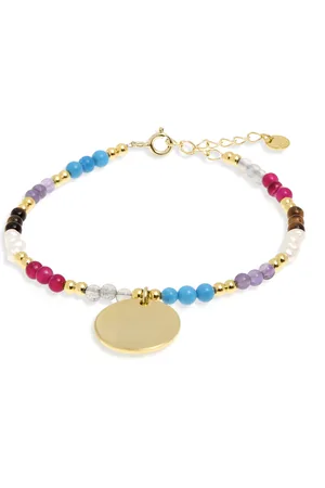 Luxenter 925 Sterling Silber Armband mit mehrfarbigem Kristall in 18K Gelbgold - Lyhakk