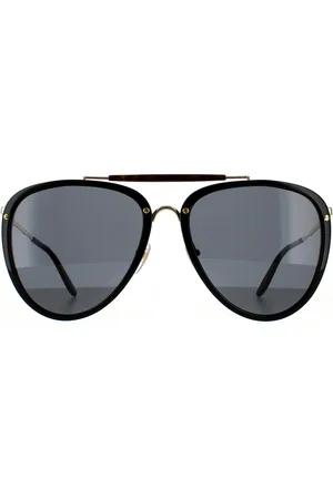 Gucci Aviator Herren glänzend und gold grau Sonnenbrille