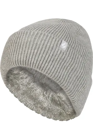 Heat Holders Damen Fleece gefütterte gerippte Überwurfmütze | Wärmehalter | Thermomütze für den Winter - Hellgrau
