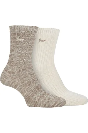 Jeep Womens Walking Boot Socken | | 2 Pack High Performance Polyester Running Socken - Taupe / Creme