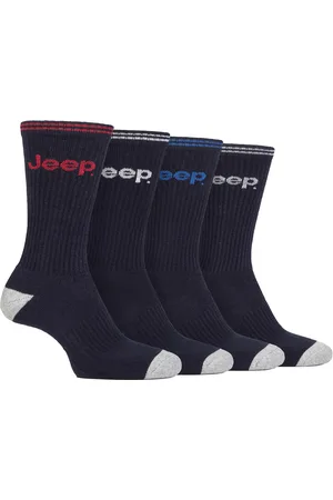 Jeep Herren Sport Crew Socken | | 4er Pack Baumwolle Laufsocken mit verstärkter Ferse und Spitze - Navy